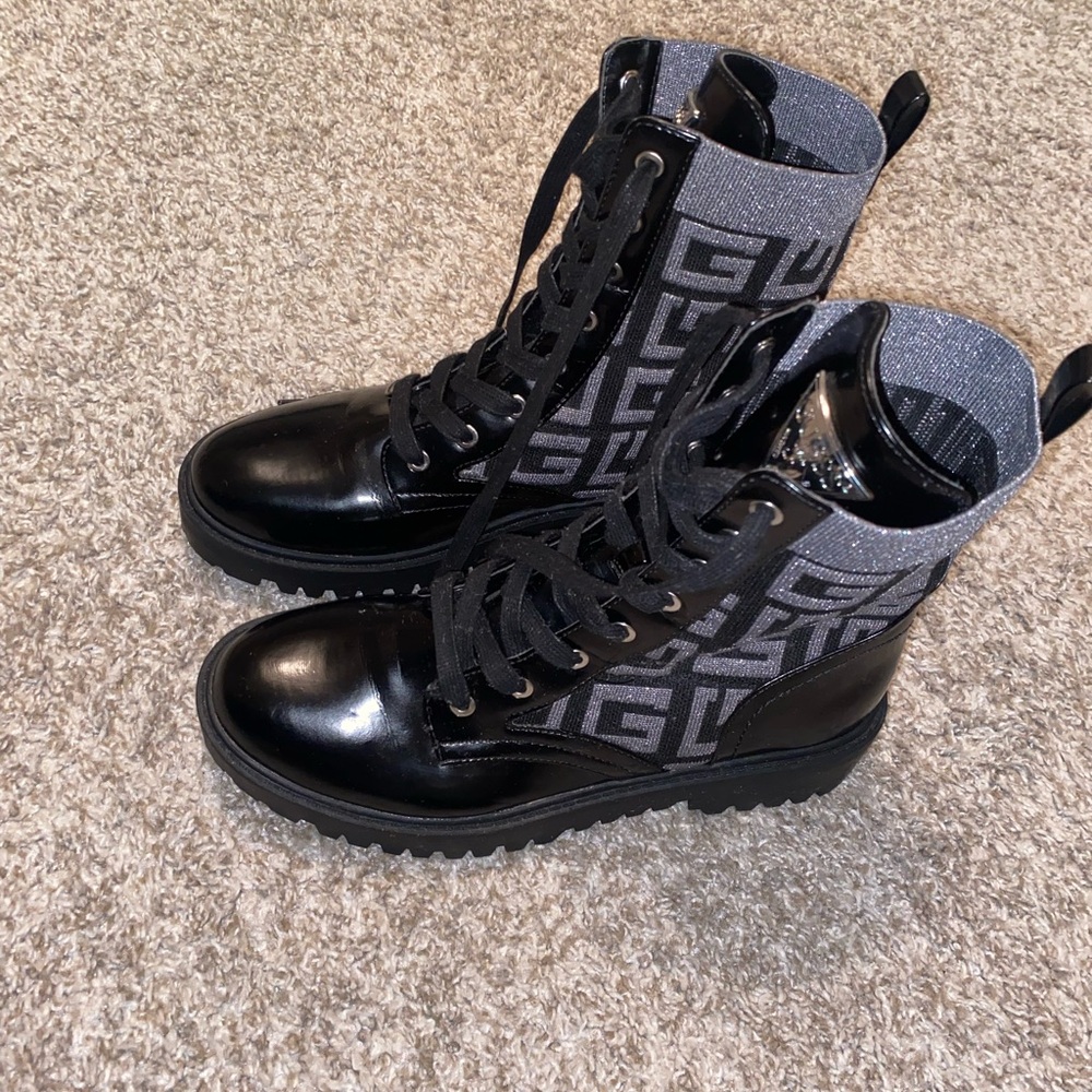 Brand new without tag Guess Black and Gray Lace-Up Boots